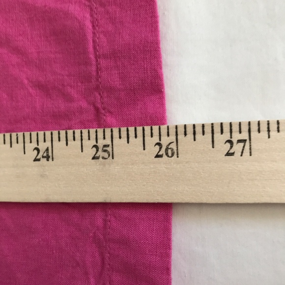 CHICO’S Pink Blouse Top Linen Blend 3/4 Sleeves Fray Trim Women’s Size XL Size 3 - Picture 13 of 16